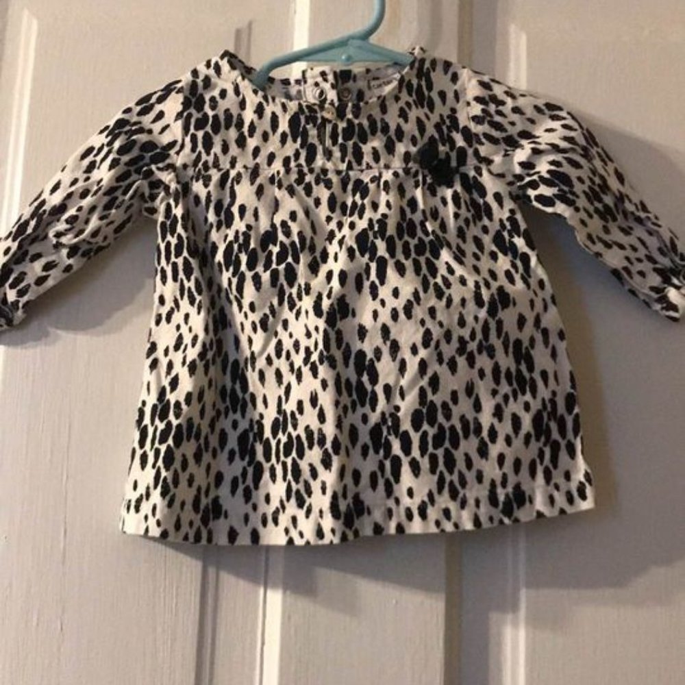 Carters Black and White Spotted Print Long Sleeve (6 Months)